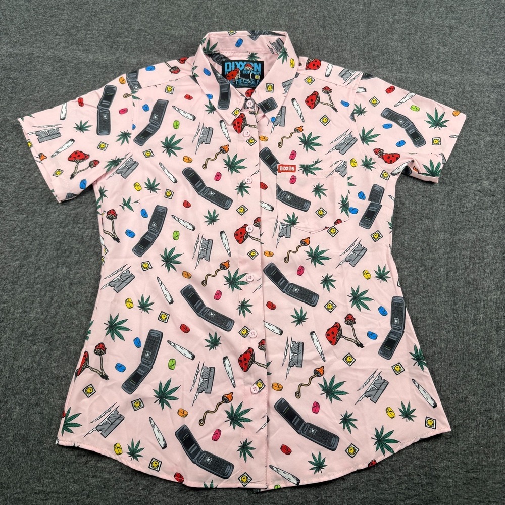 Dixxon Flannel Co Shirt Womens Medium Pink The New Guy Stretch D Lite Party‎